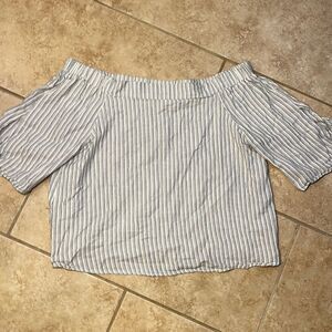 Striped off the shoulder top